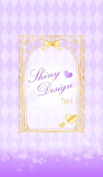 [LINE着せ替え] Shiny Design Type-E 紫＆ハートの画像1