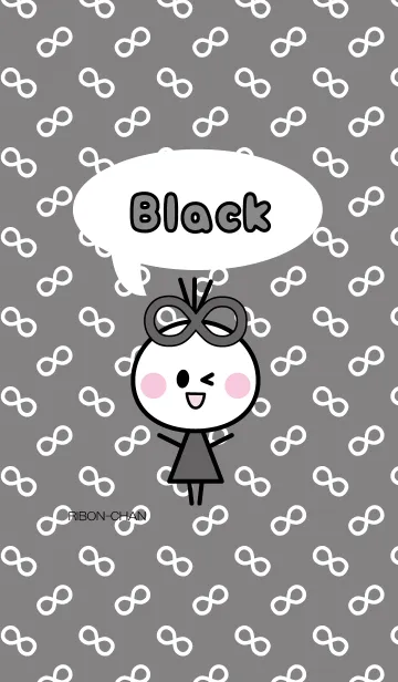 [LINE着せ替え] リボンちゃん∞黒色の画像1
