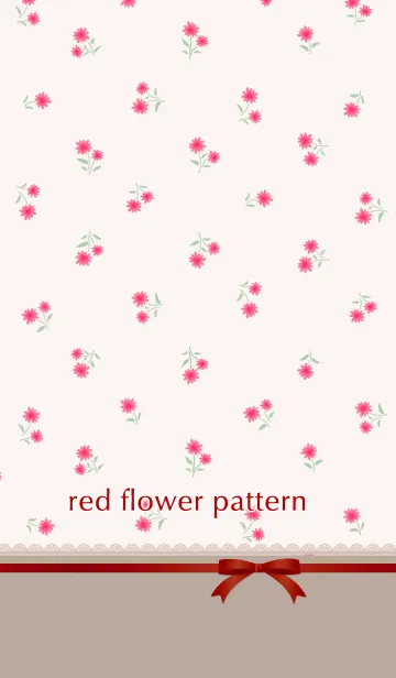 [LINE着せ替え] red flower patternの画像1