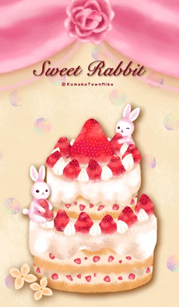 [LINE着せ替え] Sweet Rabbit (甘うさ苺)の画像1