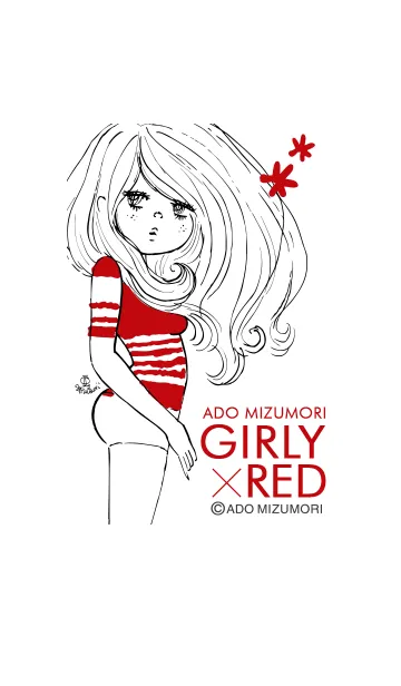 [LINE着せ替え] 水森亜土 GIRLY×REDの画像1