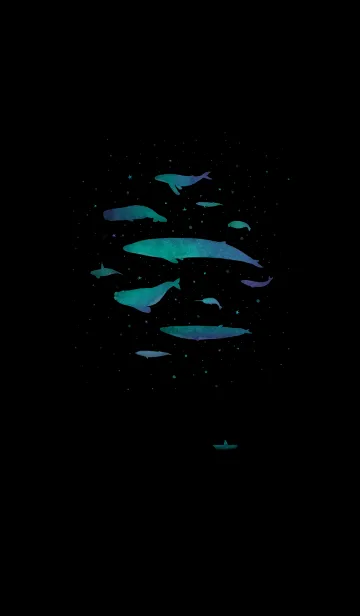 [LINE着せ替え] Whales Night (black)の画像1
