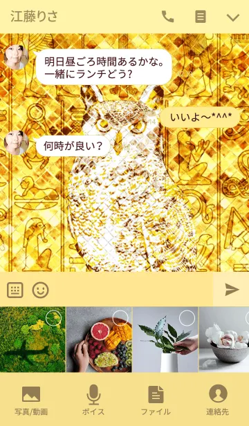 [LINE着せ替え] 黄金のエジプトと幸運のフクロウの画像4