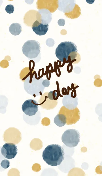[LINE着せ替え] happy day smile-水彩水玉-の画像1