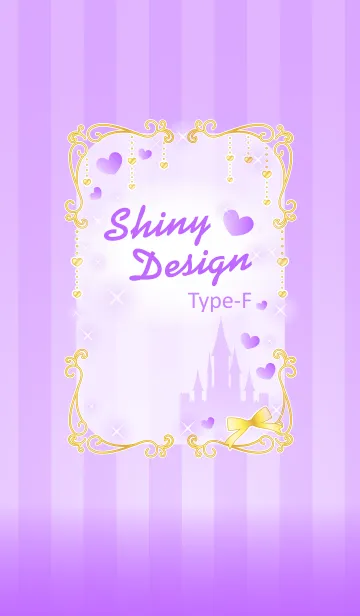 [LINE着せ替え] Shiny Design Type-F 紫＆ハートの画像1