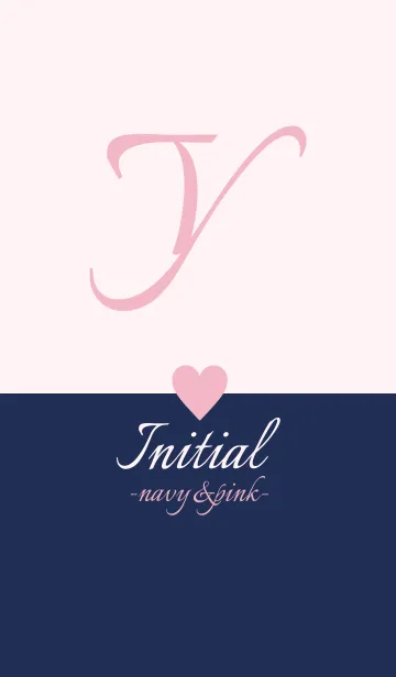 Initial "Y" -navy＆pink-の着せ替えメイン画像