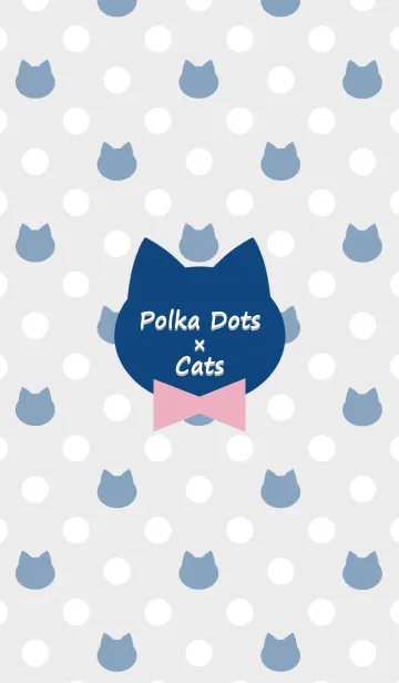 [LINE着せ替え] Polka dots×cats(Winter color)の画像1
