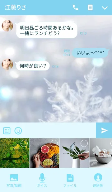 [LINE着せ替え] Snow Crystal ～朝の光に照らされて～の画像4
