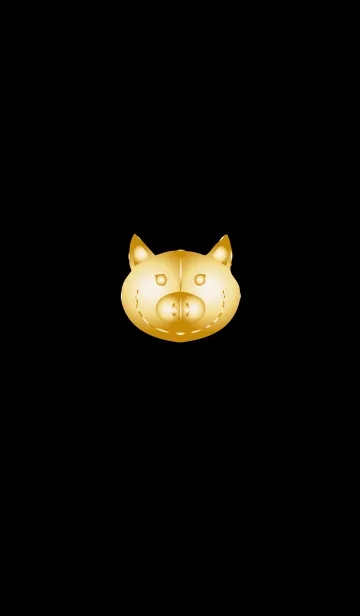 [LINE着せ替え] シンプルな金の豚の画像1
