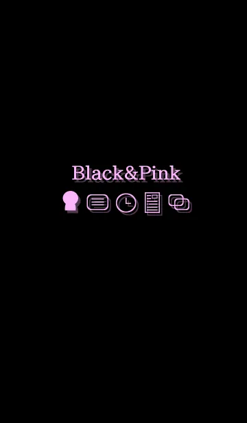 [LINE着せ替え] Black background＆Pink iconの画像1