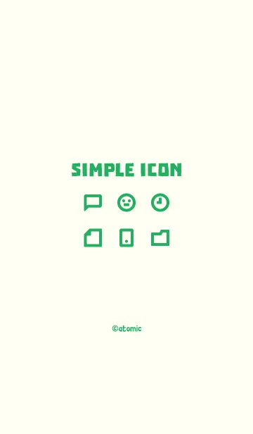 [LINE着せ替え] シンプル アイコン [緑白] No.105の画像1