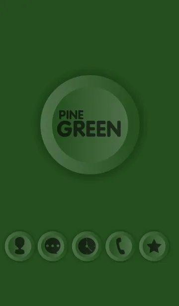 [LINE着せ替え] Simple Pine Green Button theme (JP)の画像1