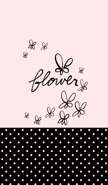 [LINE着せ替え] フラワー ピンク ブラックの画像1