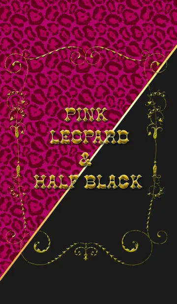 [LINE着せ替え] PINK LEOPARD ＆ HALF BLACKの画像1