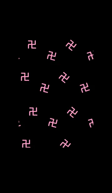 [LINE着せ替え] まんじ【ブラック＆ピンク】の画像1