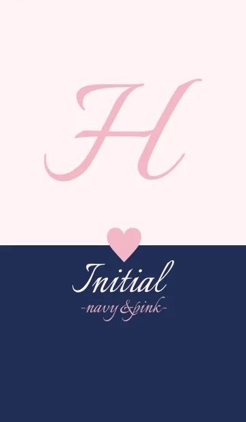 [LINE着せ替え] Initial "H" -navy＆pink-の画像1