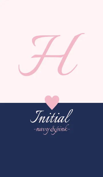 Initial "H" -navy＆pink-の着せ替えメイン画像