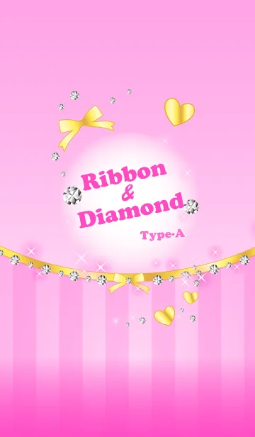 [LINE着せ替え] 大人可愛いリボン＆ダイヤモンド ピンクの画像1