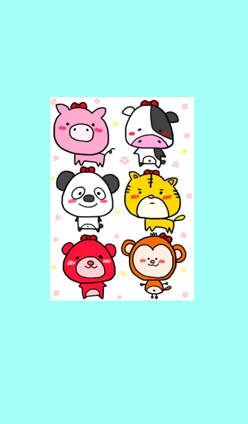 絵がヘタな人が描いたシンプルな動物たち13の着せ替えメイン画像