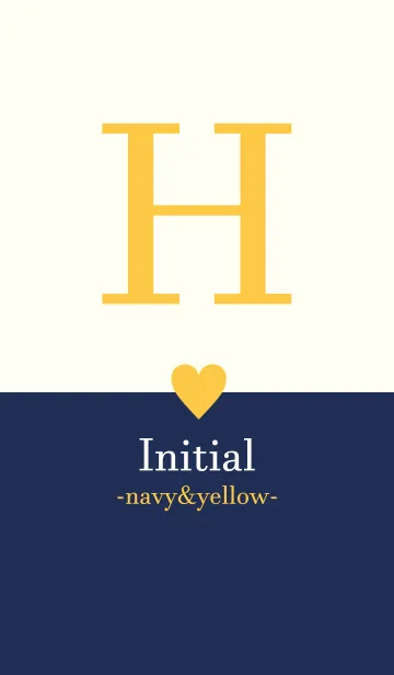 [LINE着せ替え] Initial "H" -navy＆yellow-の画像1