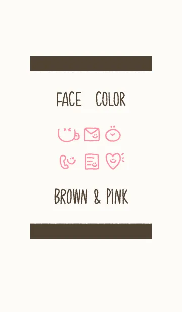 [LINE着せ替え] FACE COLOR BROWN ＆ PINKの画像1