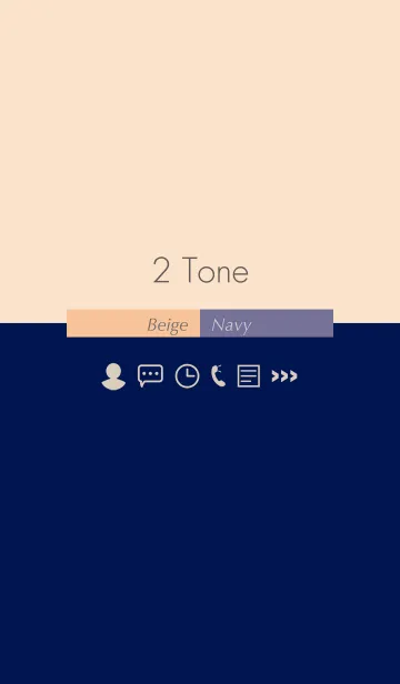 [LINE着せ替え] 2TONE ベージュ＆ネイビーの画像1