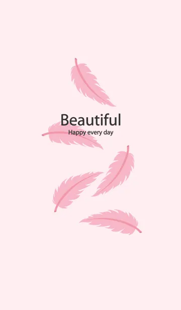[LINE着せ替え] 美しいピンクとエレガントな羽の画像1