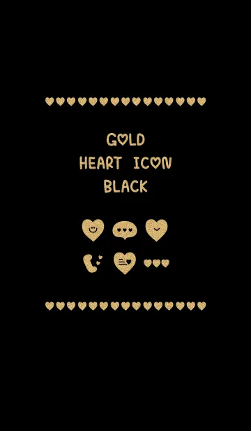 GOLD HEART ICON BLACKの着せ替えメイン画像