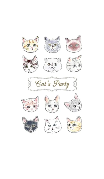 [LINE着せ替え] Cat's Party 〜おしゃれバージョン〜の画像1