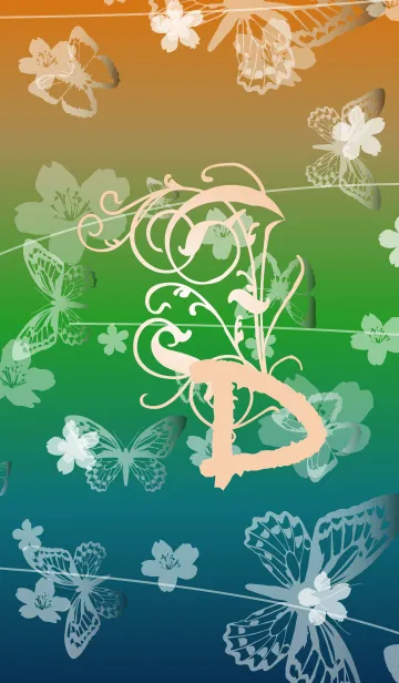 ～イニシャル バタフライ＆桜 D～の着せ替えメイン画像
