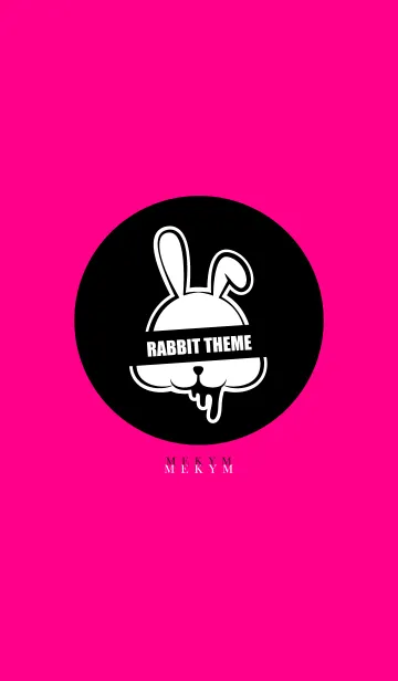 [LINE着せ替え] DARK RABBIT PINK×BLACKの画像1