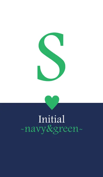 [LINE着せ替え] Initial "S" -navy＆green-の画像1