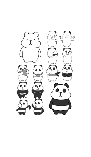 [LINE着せ替え] パンダの着替え2の画像1