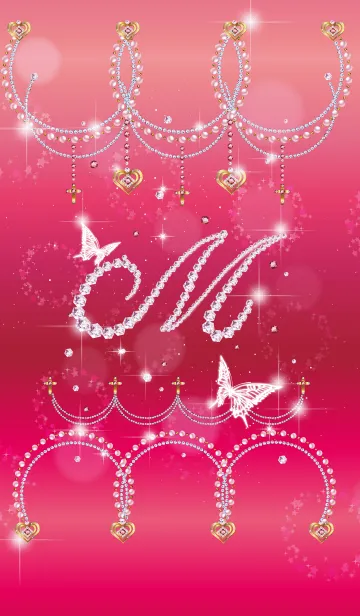 JewelryRhinestone＆Butterfly InitialMの着せ替えメイン画像