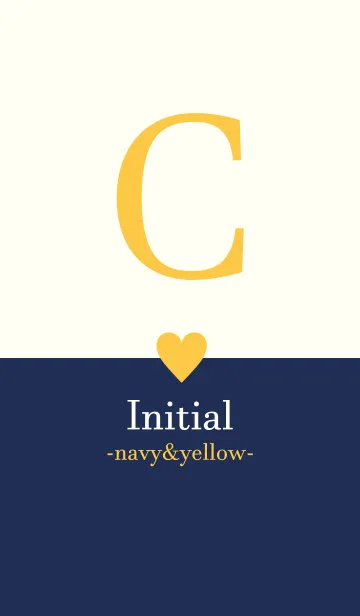 [LINE着せ替え] Initial "C" -navy＆yellow-の画像1