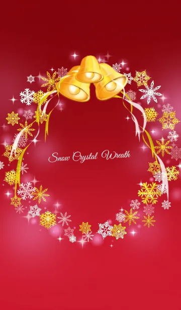 [LINE着せ替え] ♥ペア♥Snow Crystal wreath RED ＆ GOLDの画像1