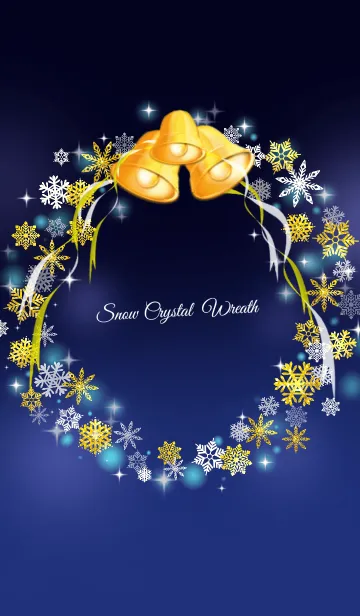 [LINE着せ替え] ♥ペア♥Snow Crystal wreath BLUE ＆ GOLDの画像1
