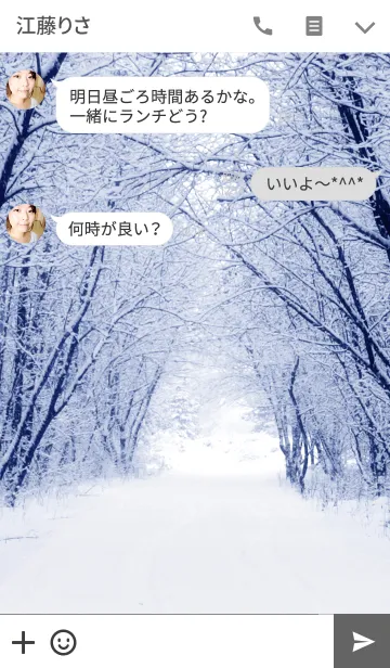 [LINE着せ替え] 雪の道の画像3