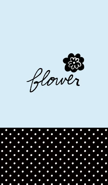 [LINE着せ替え] フラワー ブルー ブラックの画像1