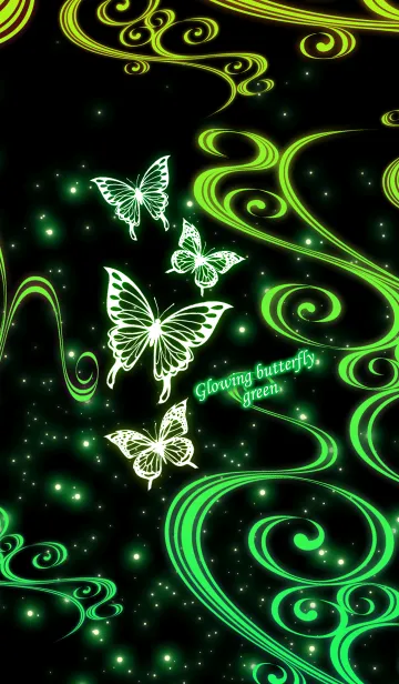 光る蝶（Glowing butterfly green）の着せ替えメイン画像