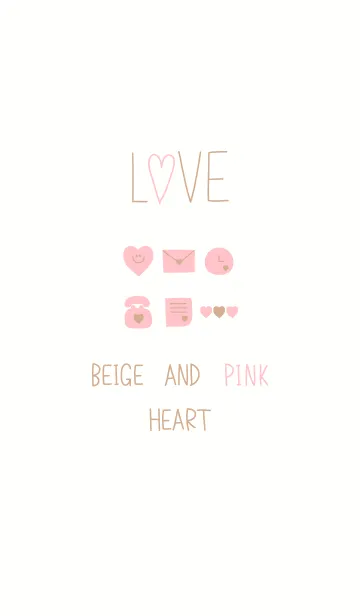 [LINE着せ替え] LOVE BEIGE AND PINK HEARTの画像1