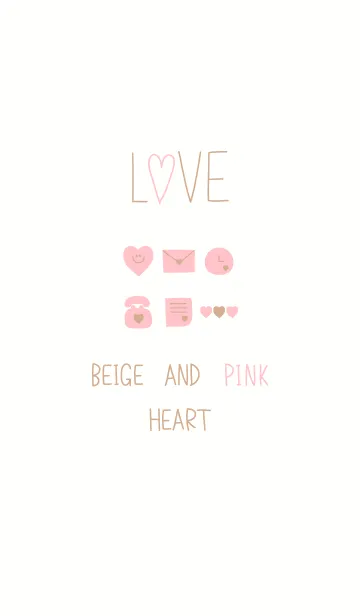 LOVE BEIGE AND PINK HEARTの着せ替えメイン画像