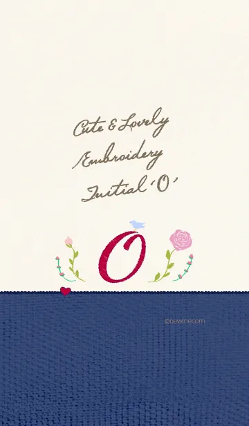 [LINE着せ替え] キュート ラブリー 刺繍 イニシャル Oの画像1