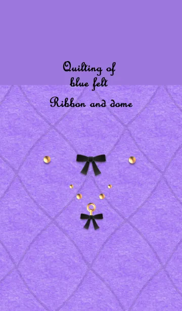 [LINE着せ替え] 青フェルトのキルティング(リボンとドーム)の画像1