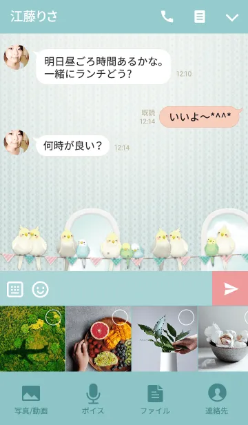 [LINE着せ替え] 動物たちのお部屋(インコ)/ブルー10の画像4