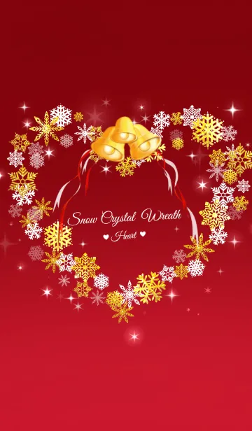 [LINE着せ替え] ♥ペア♥Snow Crystal heart wreath Redの画像1