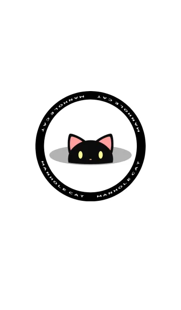 [LINE着せ替え] MANHOLE CAT [BLACK] 1の画像1