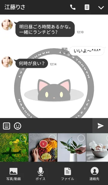 [LINE着せ替え] MANHOLE CAT [BLACK] 1の画像4