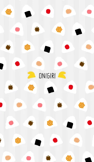 [LINE着せ替え] おにぎり-グレーストライプ-の画像1