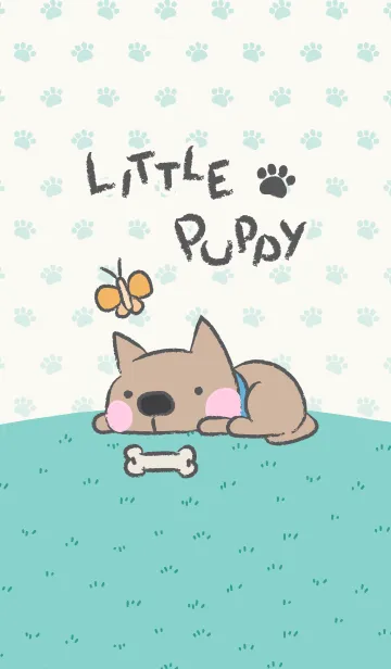 [LINE着せ替え] Little puppy (JP-Green ver.)の画像1